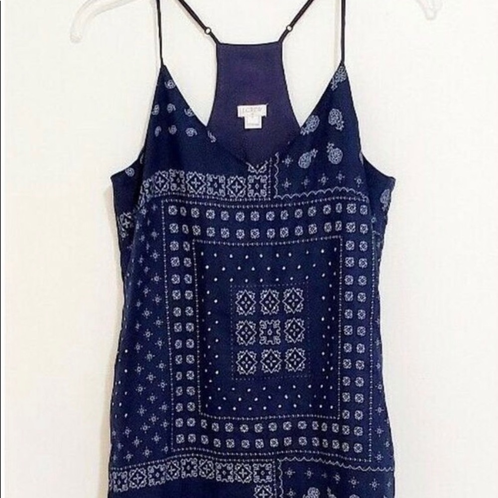 J Crew Indigo Bandana Dress